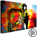 Canvas Print Monkey with Banana (1-piece) - Banksy-style mural on a colorful background 148920 additionalThumb 6