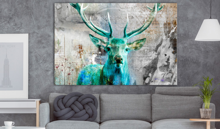 Large canvas print Green Deer [Large Format] 149120 additionalImage 5