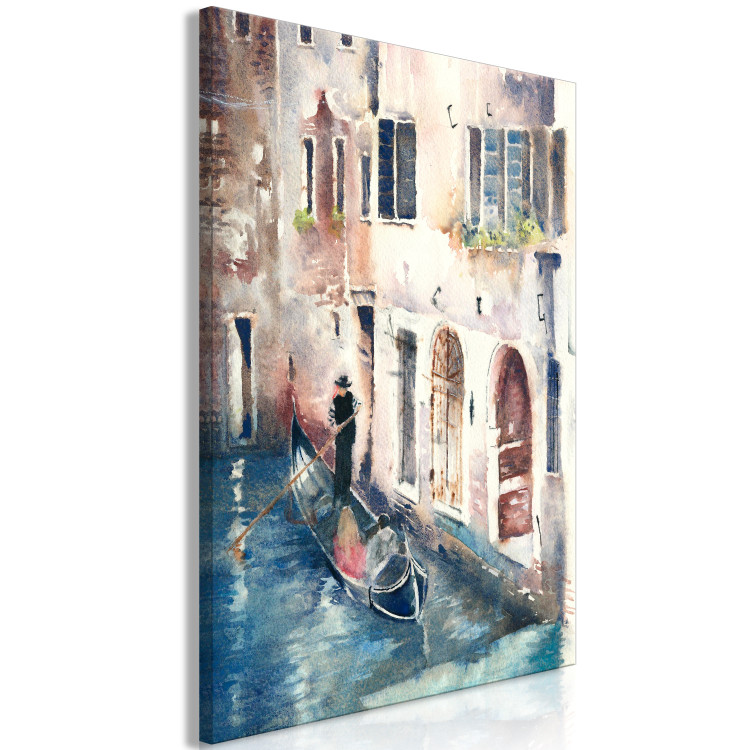 Canvas The City of Venice - Gondolier in His Boat Painted With Watercolor 149820 additionalImage 2