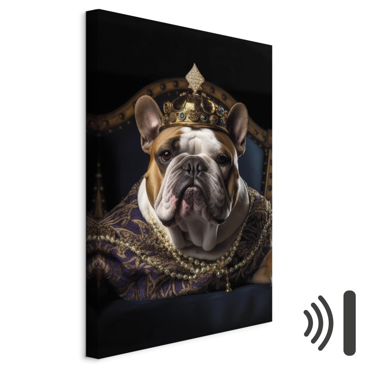 Canvas Art Print AI Dog English Bulldog - Animal Fantasy Portrait Wearing a Crown - Vertical 150120 additionalImage 8