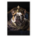 Canvas Art Print AI Dog English Bulldog - Animal Fantasy Portrait Wearing a Crown - Vertical 150120
