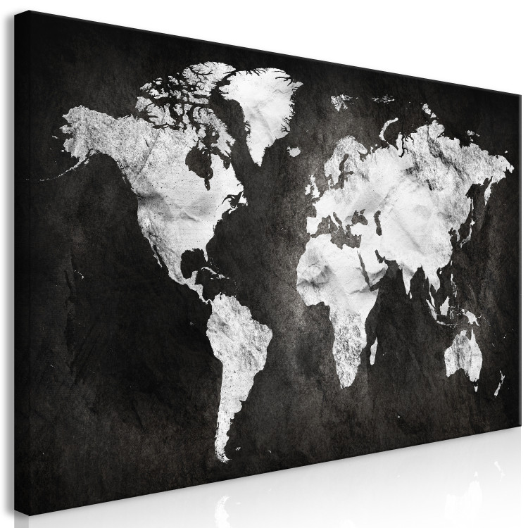 Large canvas print Black and White Map of the World II [Large Format] 150820 additionalImage 2