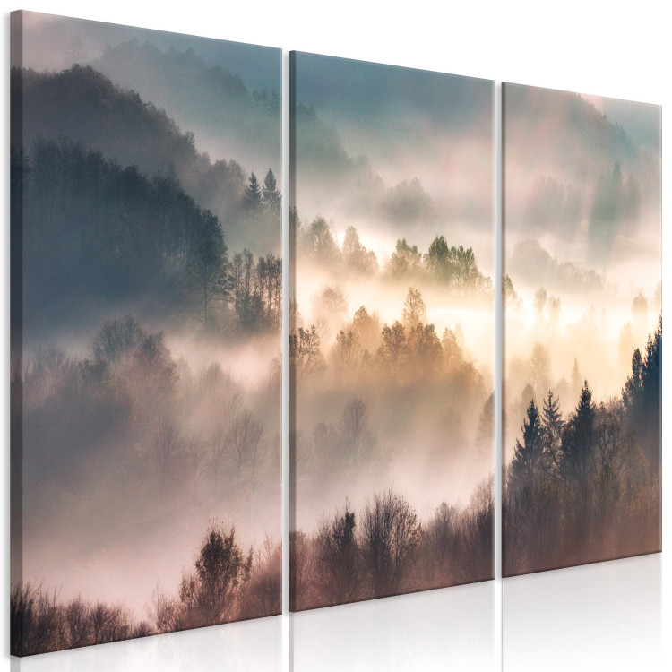 Canvas Art Print Forest in Mist - Mountainous Landscape With Trees at Sunrise 151820 additionalImage 2