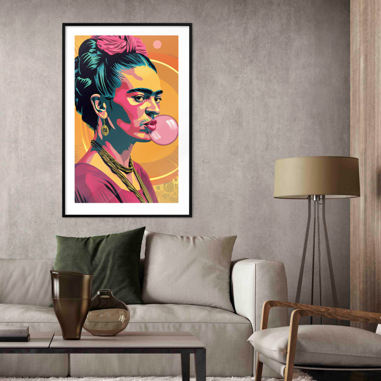 Wall Poster Frida Kahlo - Portrait of the Painter With Bubble Gum in Pop-Art Style 152220 additionalImage 14