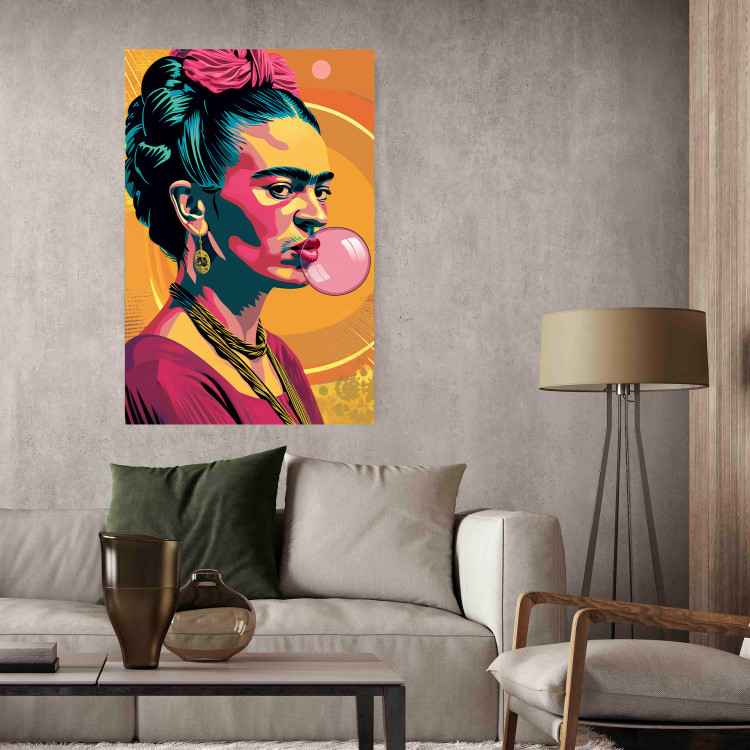 Wall Poster Frida Kahlo - Portrait of the Painter With Bubble Gum in Pop-Art Style 152220 additionalImage 24