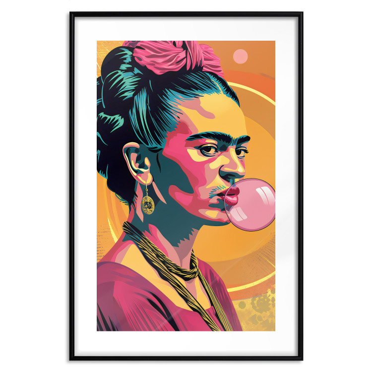 Wall Poster Frida Kahlo - Portrait of the Painter With Bubble Gum in Pop-Art Style 152220 additionalImage 21