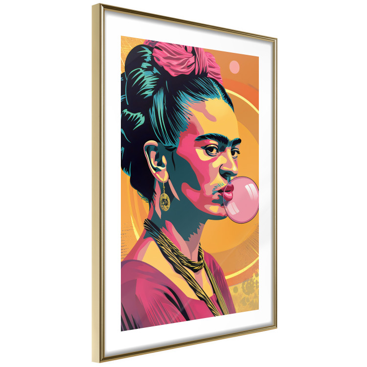 Wall Poster Frida Kahlo - Portrait of the Painter With Bubble Gum in Pop-Art Style 152220 additionalImage 8