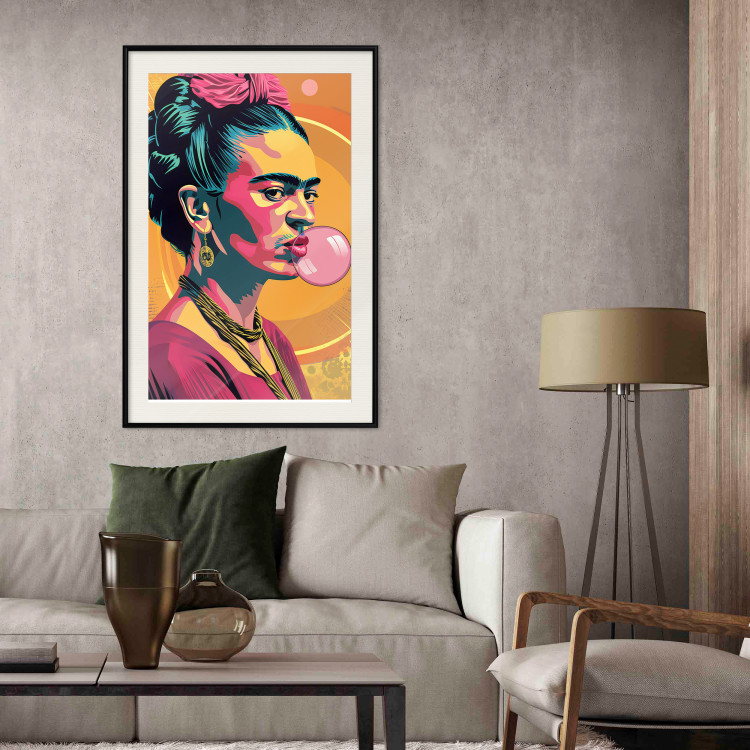 Wall Poster Frida Kahlo - Portrait of the Painter With Bubble Gum in Pop-Art Style 152220 additionalImage 16