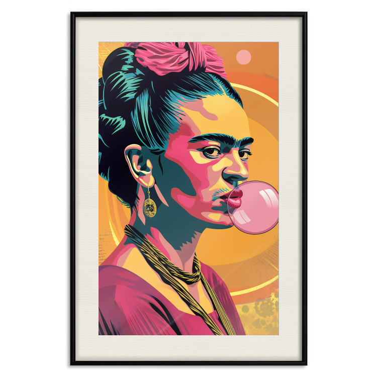 Wall Poster Frida Kahlo - Portrait of the Painter With Bubble Gum in Pop-Art Style 152220 additionalImage 25