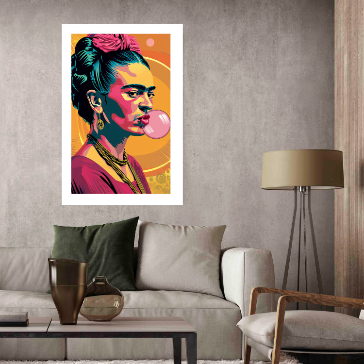 Wall Poster Frida Kahlo - Portrait of the Painter With Bubble Gum in Pop-Art Style 152220 additionalImage 11