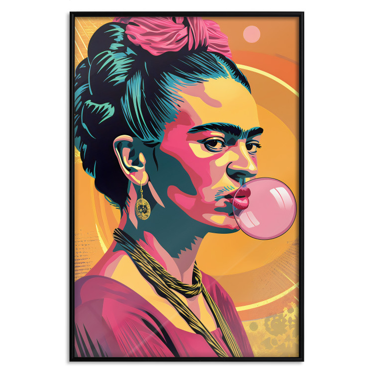 Wall Poster Frida Kahlo - Portrait of the Painter With Bubble Gum in Pop-Art Style 152220 additionalImage 19