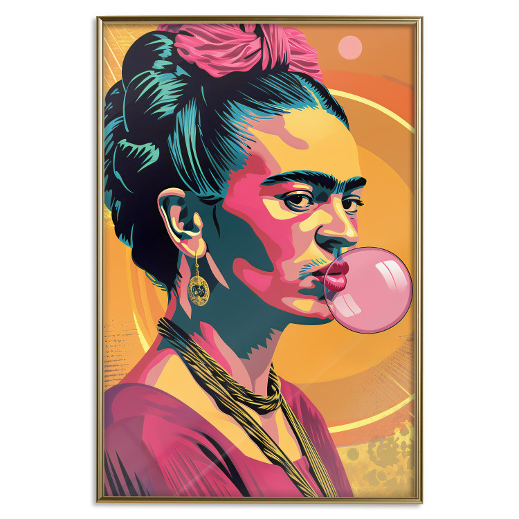 Wall Poster Frida Kahlo - Portrait of the Painter With Bubble Gum in Pop-Art Style 152220 additionalImage 20