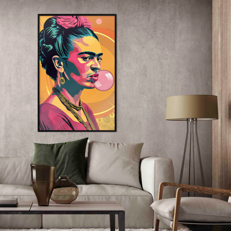 Wall Poster Frida Kahlo - Portrait of the Painter With Bubble Gum in Pop-Art Style 152220 additionalImage 12