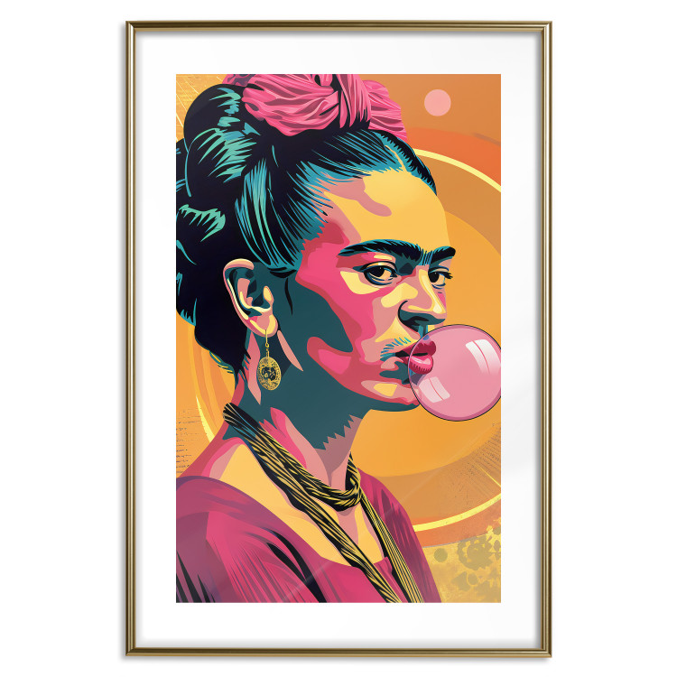 Wall Poster Frida Kahlo - Portrait of the Painter With Bubble Gum in Pop-Art Style 152220 additionalImage 22