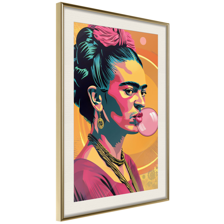 Wall Poster Frida Kahlo - Portrait of the Painter With Bubble Gum in Pop-Art Style 152220 additionalImage 7