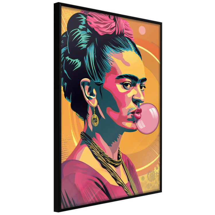 Wall Poster Frida Kahlo - Portrait of the Painter With Bubble Gum in Pop-Art Style 152220 additionalImage 3