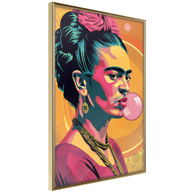 Wall Poster Frida Kahlo - Portrait of the Painter With Bubble Gum in Pop-Art Style 152220 additionalImage 6