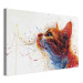 Canvas Art Print Cat’s Muzzle - Artistic Vision of the Animal With Colored Paints 159520 additionalThumb 2
