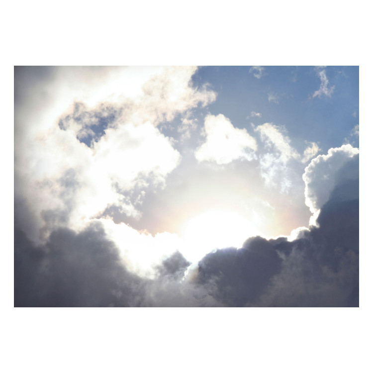 Wall Mural Sky With Clouds - Light Blue Motif With Sun Rays 159920 additionalImage 1