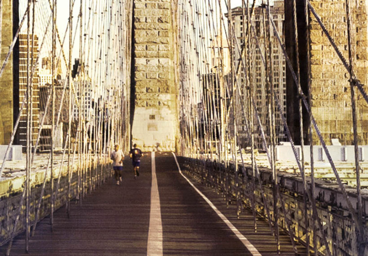 Canvas Across the Brooklyn Bridge - New York architecture landmark 50420 additionalImage 3