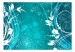 Wall Mural Turquoise Faces of Magic - Floral Motif on Background with Imaginary Pattern 60820 additionalThumb 1