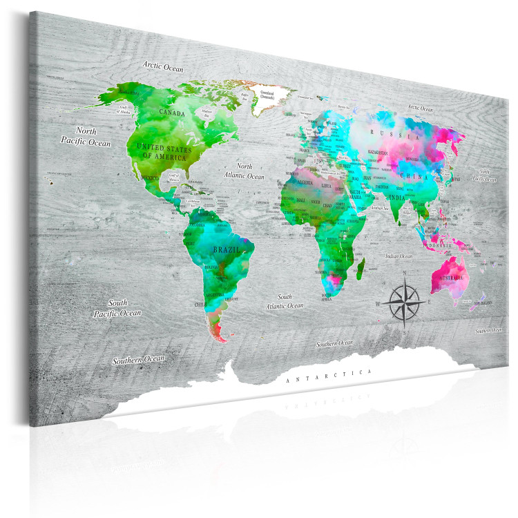 Canvas World Map: Green Paradise 91920 additionalImage 2