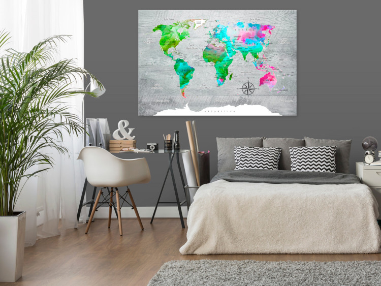 Canvas World Map: Green Paradise 91920 additionalImage 3