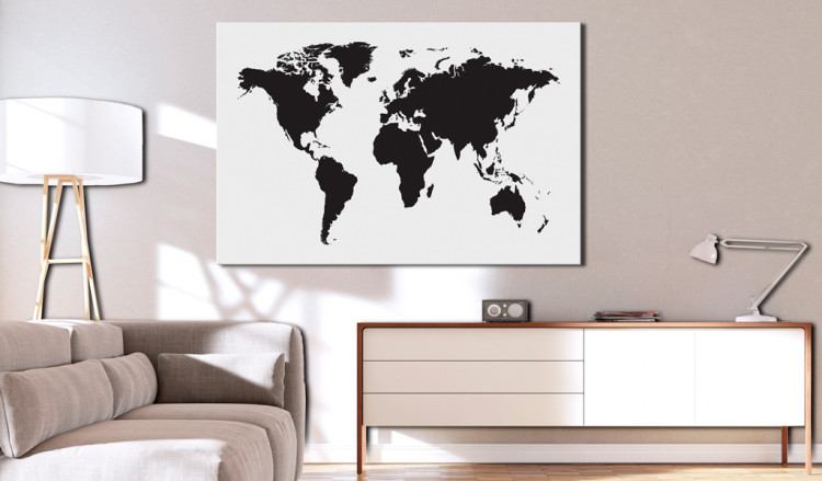 Cork Pinboard World Map: Black & White Elegance [Cork Map] 96020 additionalImage 3