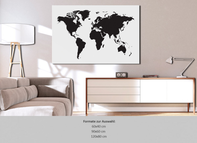 Cork Pinboard World Map: Black & White Elegance [Cork Map] 96020 additionalImage 7