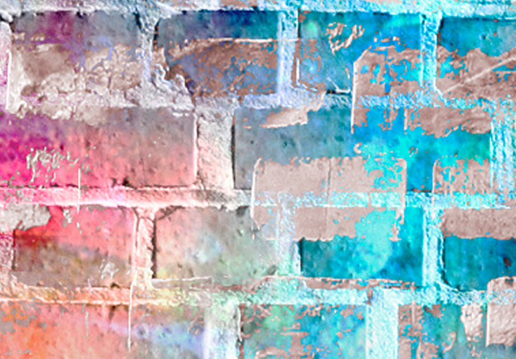 Photo Wallpaper Colours of the rainbow - urban brick wall in a colourful pattern for teenagers 97920 additionalImage 7
