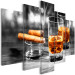 Canvas Print Cigars and Whisky (5-part) Wide - Still Life of Grey Glass 107230 additionalThumb 2