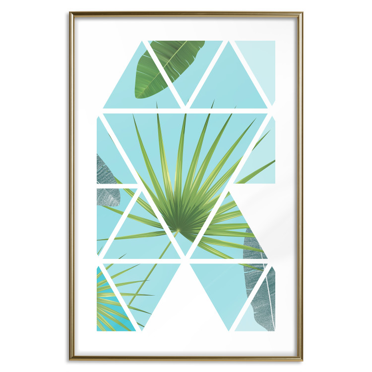 Poster Geometric palm - abstract composition with leaves on a triangle background 114330 additionalImage 16