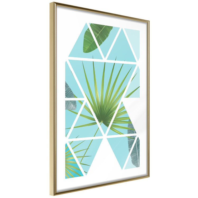 Poster Geometric palm - abstract composition with leaves on a triangle background 114330 additionalImage 8