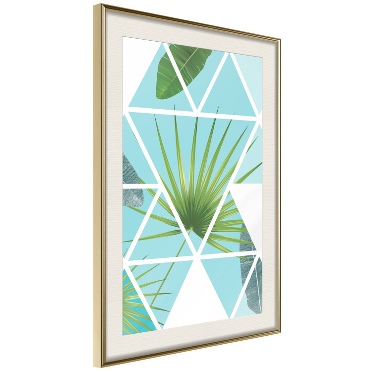 Poster Geometric palm - abstract composition with leaves on a triangle background 114330 additionalImage 2