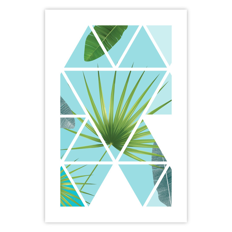 Poster Geometric palm - abstract composition with leaves on a triangle background 114330 additionalImage 25