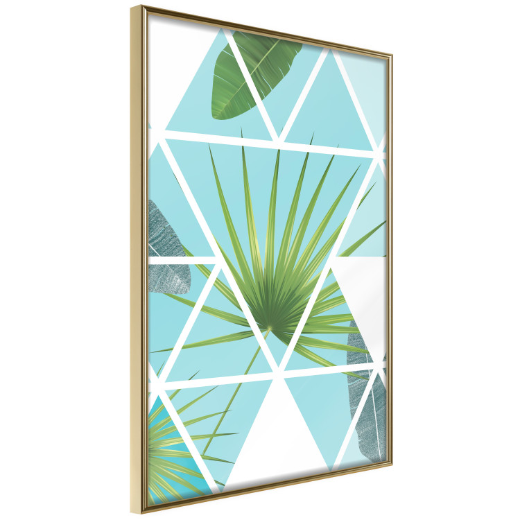Poster Geometric palm - abstract composition with leaves on a triangle background 114330 additionalImage 14