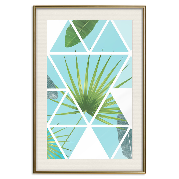 Poster Geometric palm - abstract composition with leaves on a triangle background 114330 additionalImage 19