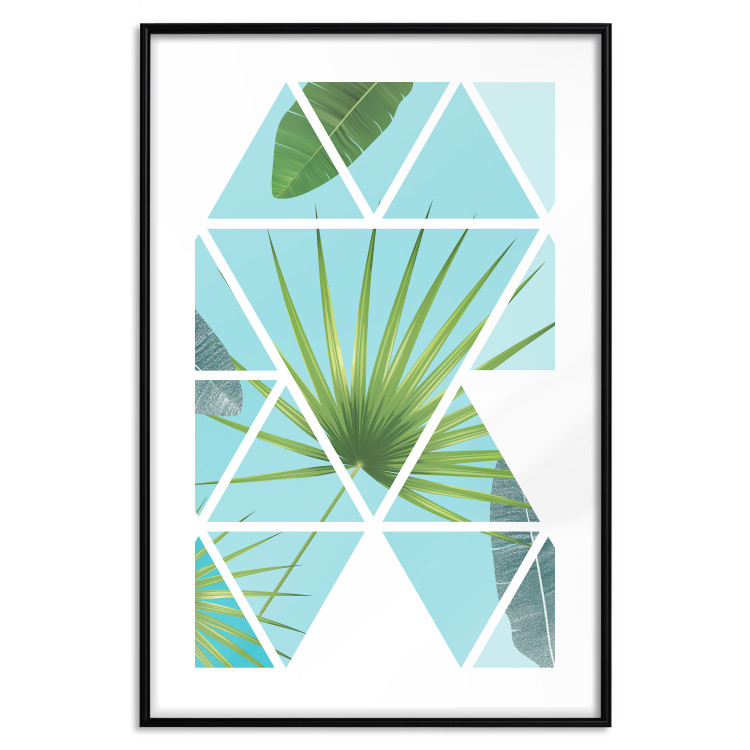 Poster Geometric palm - abstract composition with leaves on a triangle background 114330 additionalImage 15
