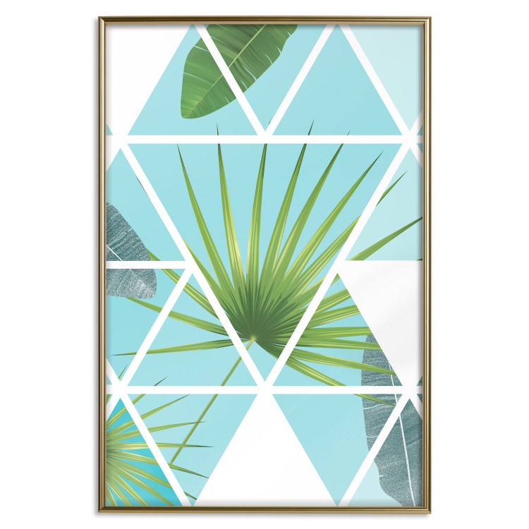 Poster Geometric palm - abstract composition with leaves on a triangle background 114330 additionalImage 20