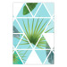 Poster Geometric palm - abstract composition with leaves on a triangle background 114330