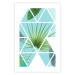 Poster Geometric palm - abstract composition with leaves on a triangle background 114330 additionalThumb 25