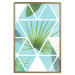 Poster Geometric palm - abstract composition with leaves on a triangle background 114330 additionalThumb 16
