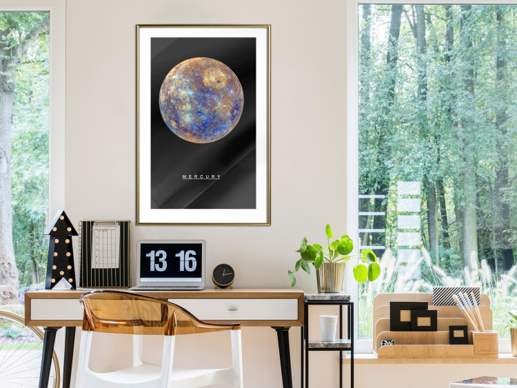 Poster Mercury - composition with the planet and English text against a space backdrop 116730 additionalImage 15
