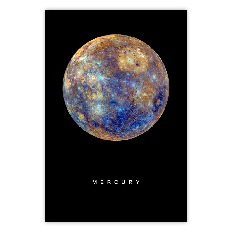 Poster Mercury - composition with the planet and English text against a space backdrop 116730