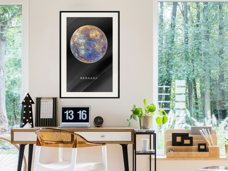Poster Mercury - composition with the planet and English text against a space backdrop 116730 additionalImage 22