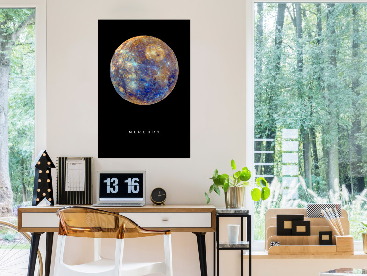 Poster Mercury - composition with the planet and English text against a space backdrop 116730 additionalImage 23