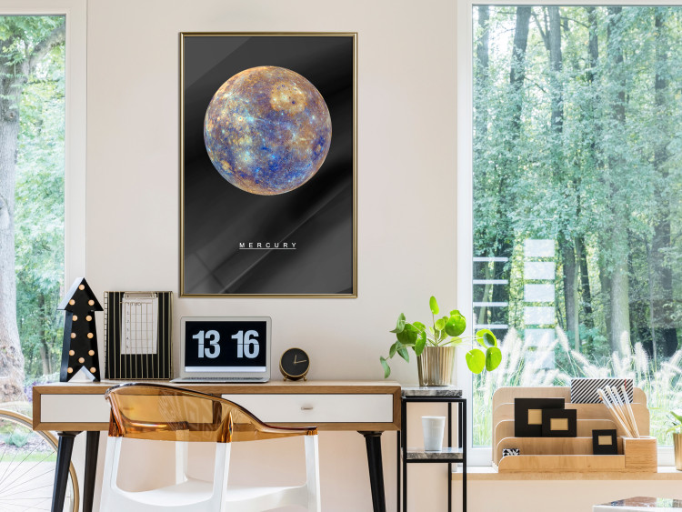 Poster Mercury - composition with the planet and English text against a space backdrop 116730 additionalImage 7
