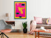 Poster Golden Hummingbird - abstraction with a bird and green leaves on a pink background 116930 additionalThumb 23