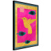 Poster Golden Hummingbird - abstraction with a bird and green leaves on a pink background 116930 additionalThumb 12