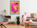 Poster Golden Hummingbird - abstraction with a bird and green leaves on a pink background 116930 additionalThumb 7